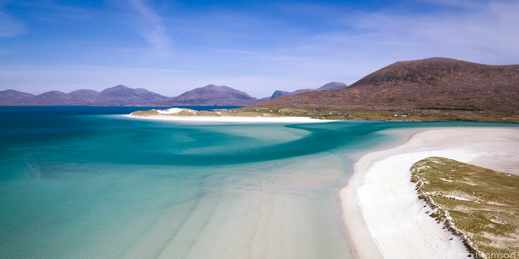 Aerial shot of Luskentyre and Seilebost