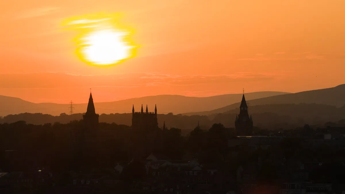 Summer sunset over Dunfermline