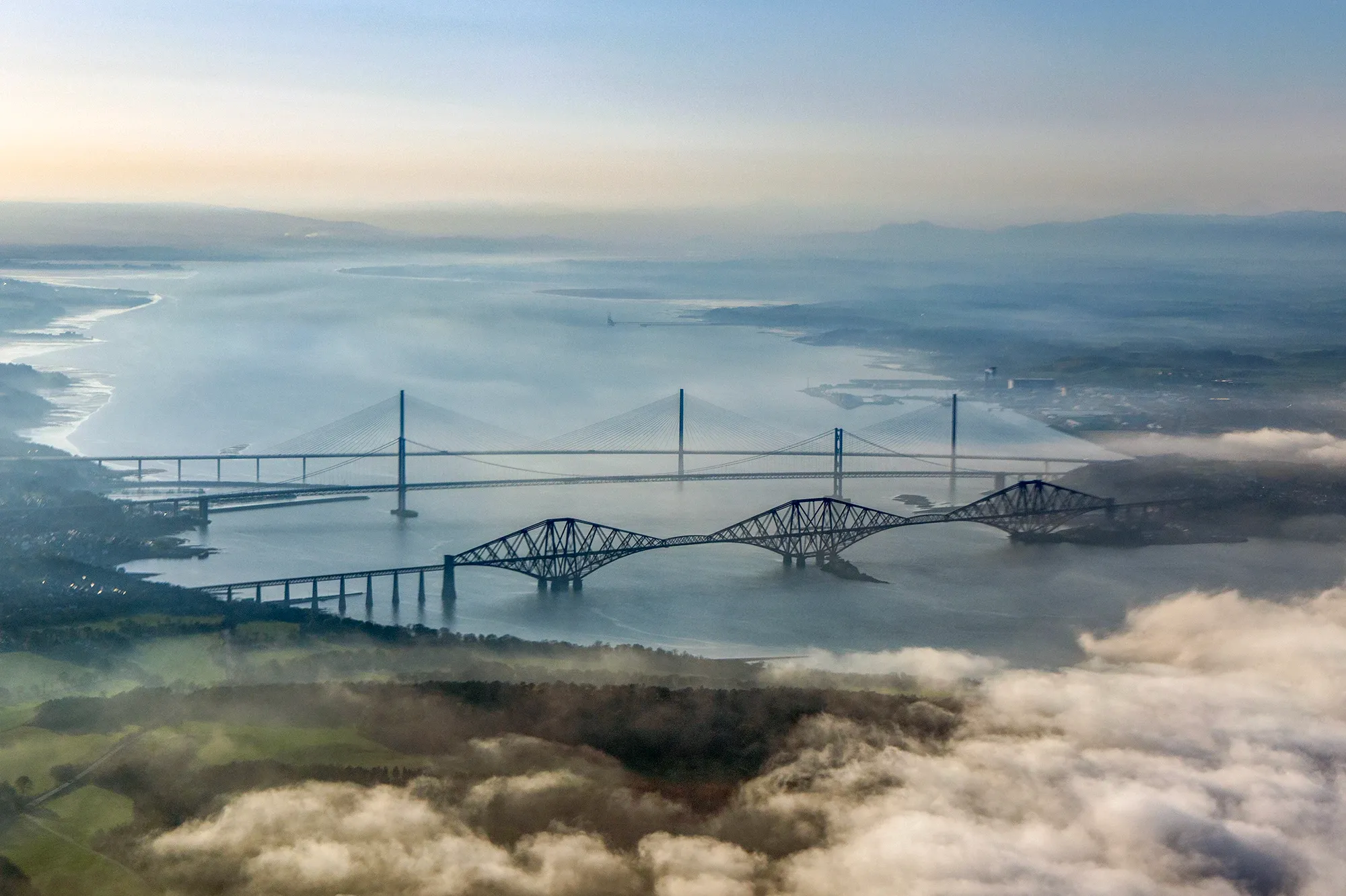 Forth bridges from above